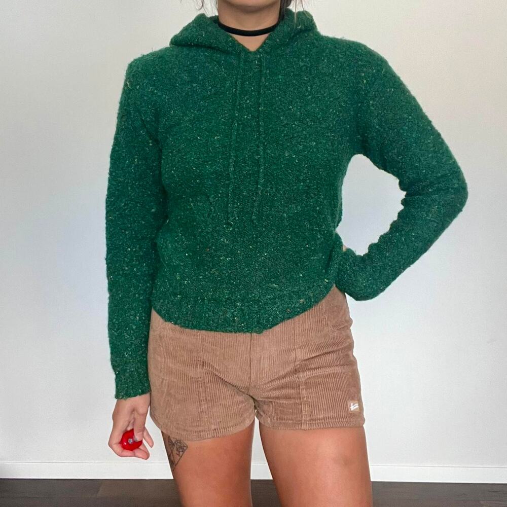 Moss knit hoodie cute granola